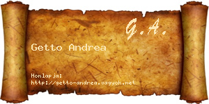 Getto Andrea névjegykártya